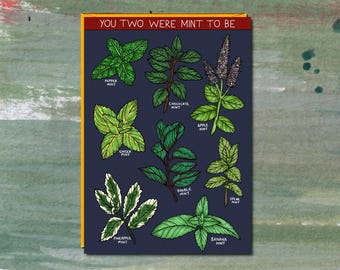 Mint Anniversary Card, Gardening Anniversary, Mint Tea, Anniversary Pun Card, Boyfriend Anniversary, Wife, Husband Anniversary, Girlfriend