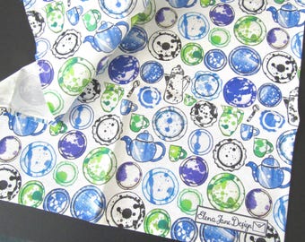 Blue and White Plate Tea Towel 100% Cotton