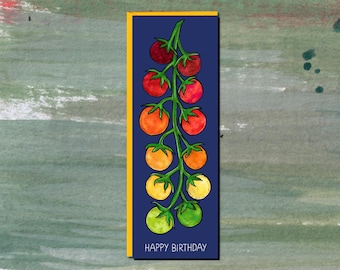 Tomato Card, Gardening Birthday Card, Veggie Card, Allotment Card, Tomato Birthday Card