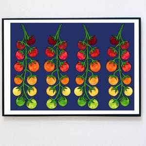 Tomato Print, Tomato Poster, Vegetable Poster, Food and Drink Kitchen Print, Tomatoes Art Print, Colourful Vegetables Print