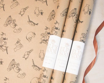 Winnie-the-Pooh Gift Wrapping Paper: Eco-Friendly Recycled Kraft