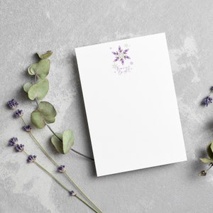 Lavender Snowflake Blossom Greeting Cards With Envelopes Merry & Bright Flower Purple Christmas Holiday Card Pack, Set Of 5, 10, 25, 50 image 6