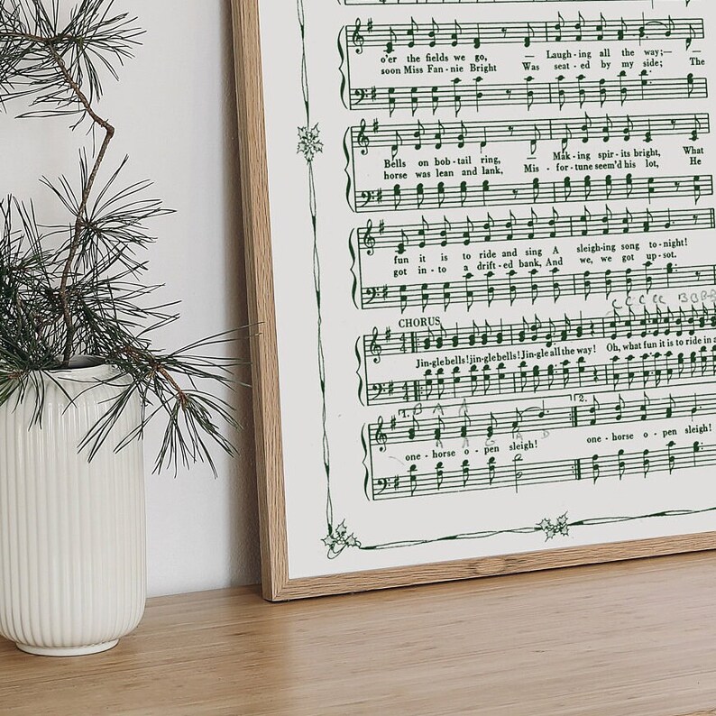 Jingle Bells Printable Vintage Sheet Music Christmas Carol - Etsy