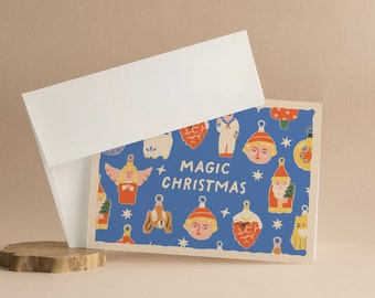 Magic Christmas Greeting Cards With Envelopes | Premium Vintage Holiday Card Pack, Set Of 5, 10, 25, 50