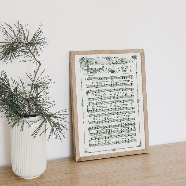 Jingle Bells Printable Vintage Sheet Music Christmas Carol - Etsy