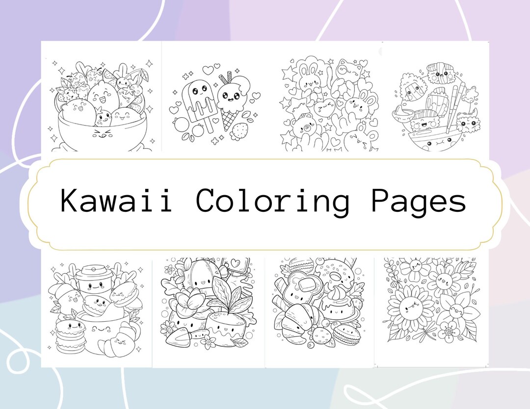 Kawaii Coloring Pages 50 Pages Cute Coloring Pages for - Etsy