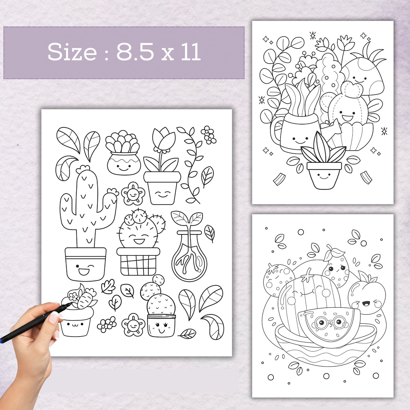 Kawaii Coloring Pages 50 Pages Cute Coloring Pages for Kids and Adults