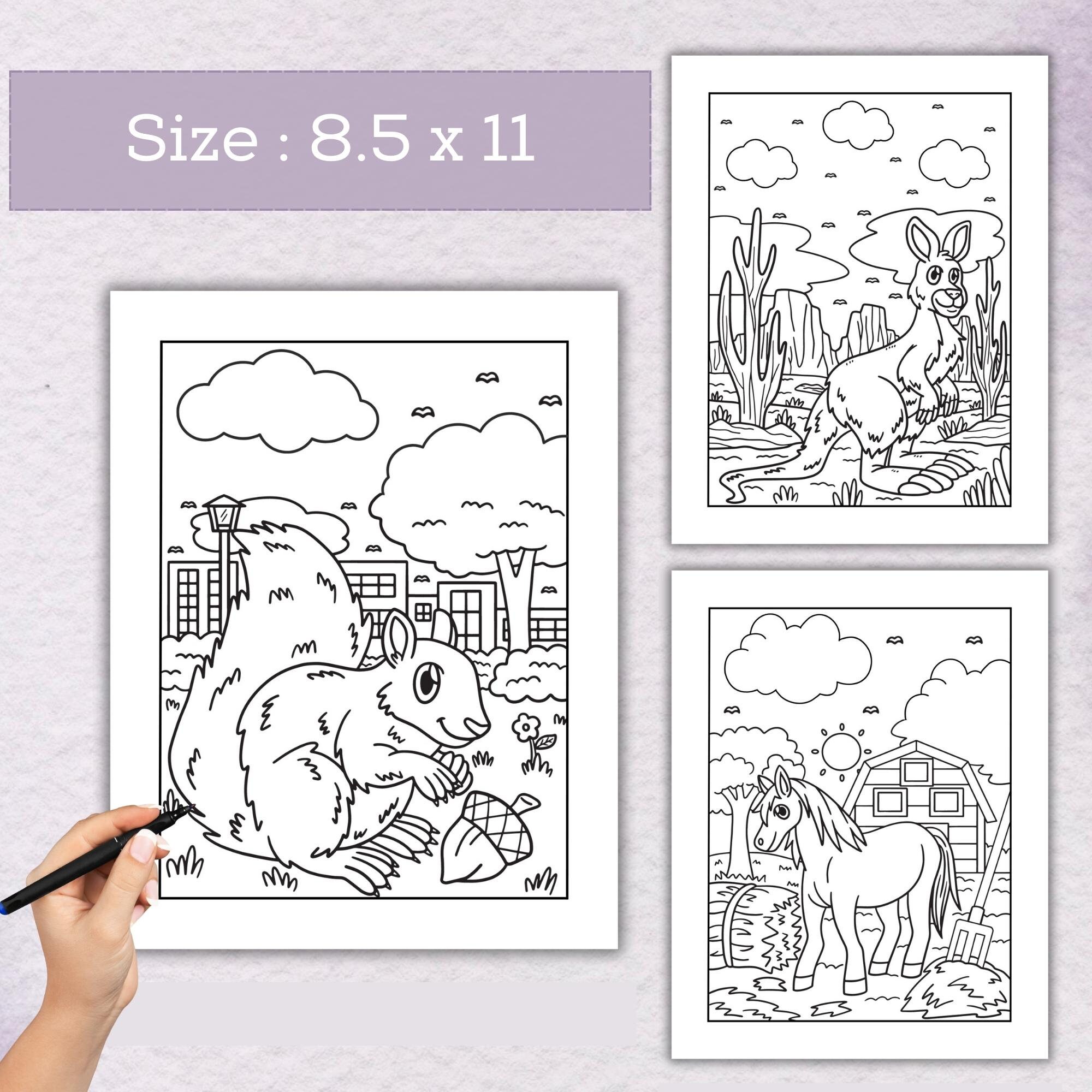 Animals Coloring Pages 35 Pages Cute Coloring Pages for Kids and Adults