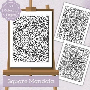 Mandala Coloring Pages | 50 Pages | Relaxation Coloring Pages | For Adults Relaxation | For Meditation | Digital Download