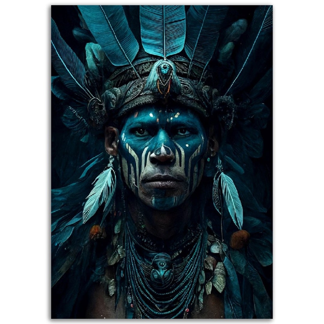 Blue Shaman in the Spirit Realm Amazonian Tribal Shaman Etsy