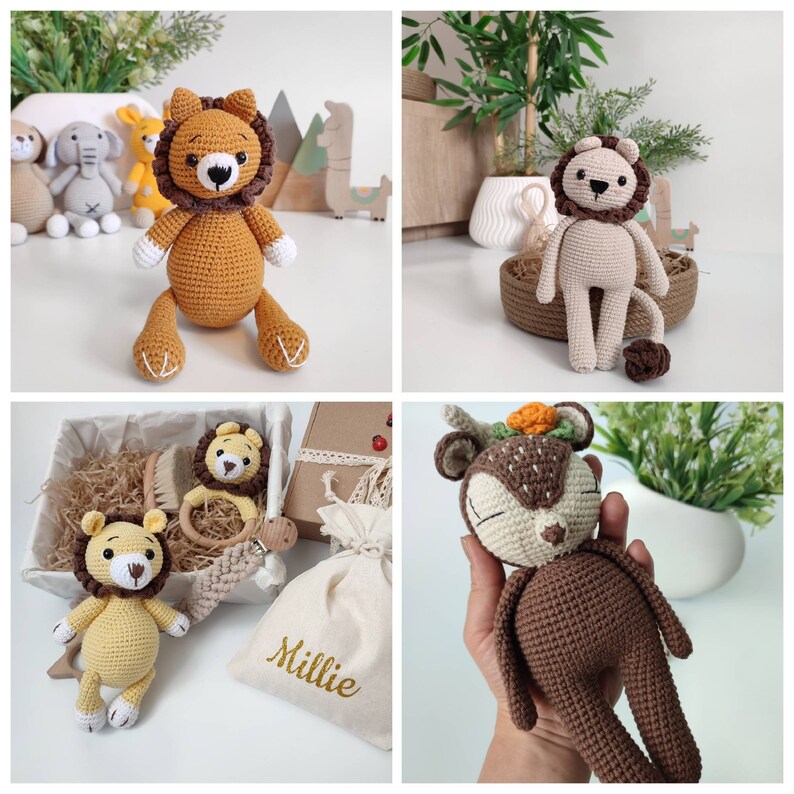 Safari Crochet Animal Toys Woodland Baby Gift Cute Animals Etsy