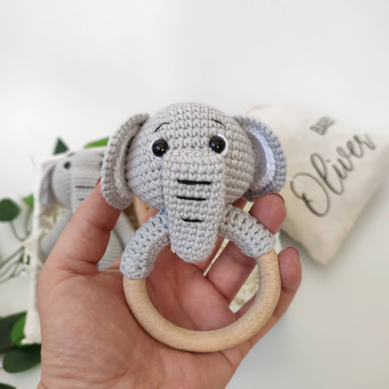 Celebration Bamboo Kimono Newborn Gift Set with Elephant Gift Box - Spring Sky Rainbows main image 0
