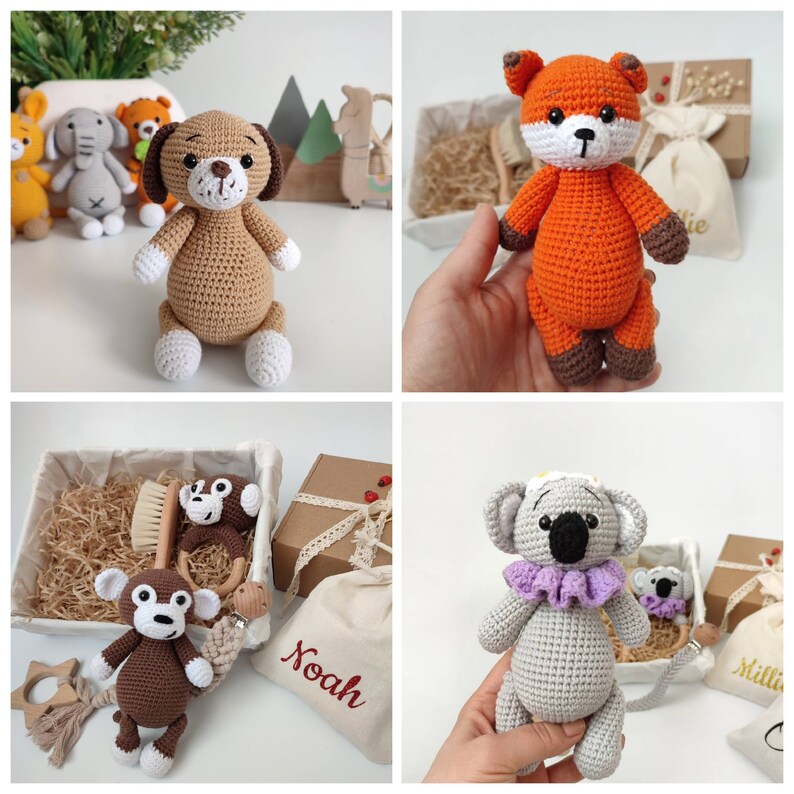 Safari Crochet Animal Toys Woodland Baby Gift Cute Animals Etsy