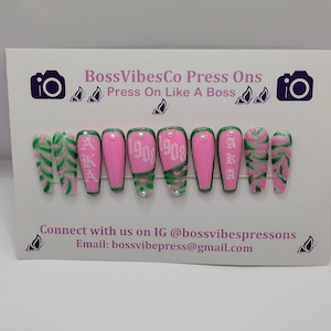 Sorority press ons &quot;AKA 90s Vibes &quot;