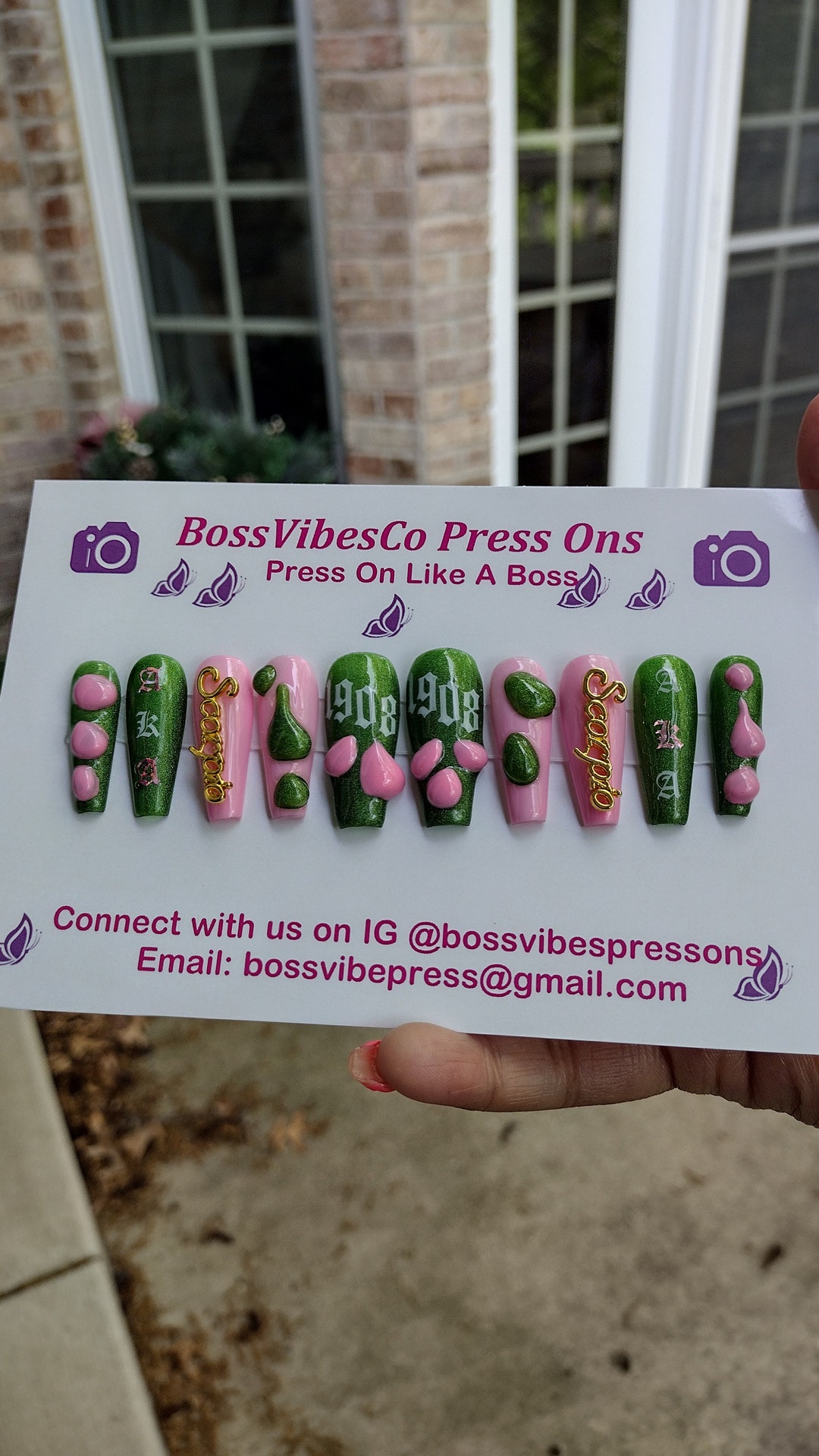 AKA Sorority Press Ons Zodiac jelly Bean Drip Etsy