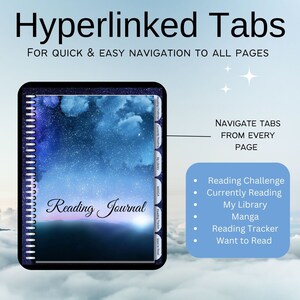 Digital Manga reading Journal, Reading Tracker, digital journal, book review journal, reading log, reading planner, digital book tracker,
