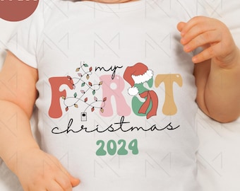 Mi primera Navidad png, Primera Navidad 2024 png, Sublimación navideña png, Primer adorno navideño png, Primera Navidad digital del bebé png