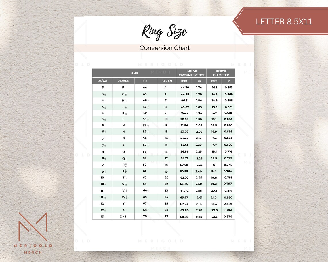 Printable Ring Sizer, Accurate Ring Size Finder, Measuring Tool