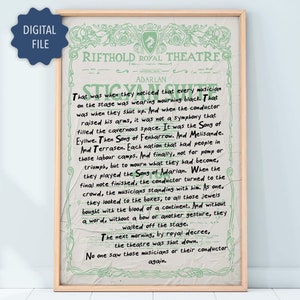Rifthold Musicians Poster|TOG Inspired| Boho Poster |Digital Download| Throne of Glass Book Wall Art Print | Aelin Galathynius |Sarah J Maas