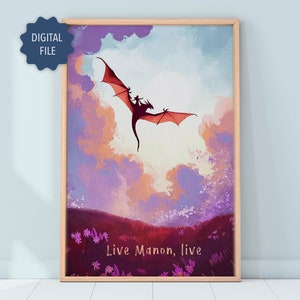 Manon Blackbeak Zitat Wandkunst | Thron aus Glas | Digitaler Download | Abraxos | Die Dreizehn | Sarah J Maas| Digitaler Download |TOG Merch