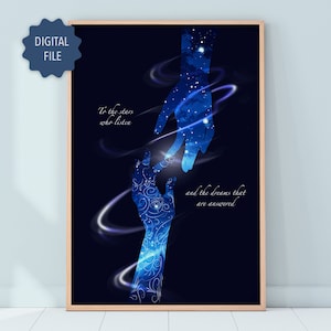 To the Stars Who Listen Poster | ACOTAR | Digital Download | A Court of Thorns and Roses Wall Art | Sarah J Maas|Bookish Art | Acotar Merch