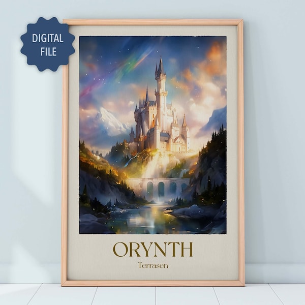 Poster Orynth|TOG| Affiche bohème |Téléchargement numérique| Terrasen imprimable | Art mural trône de verre | Sarah J Maas