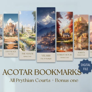 Prythian Courts Printable Bookmarks | ACOTAR | Prythian | Night Court | Sarah J Maas | A Court of Thorns and Roses