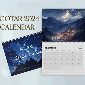 ACOTAR 2024 Calendar | A Court of Thorns and Roses | Booktok Art Print | Sarah J Maas| Night Court Calendar