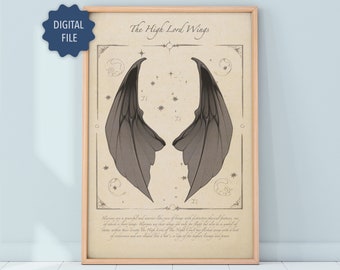 High Lord Wings Poster: ACOTAR Rhysand Illyrian Art (Digital Download)