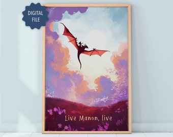 Manon Blackbeak & Abraxos Print: Throne of Glass Wall Art (Digital Download)