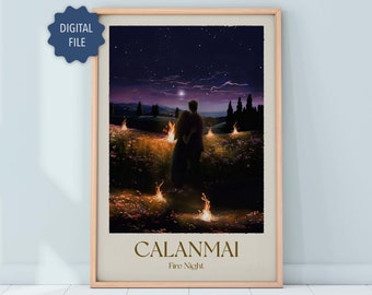 Calanmai Poster: ACOTAR Night Court Inspired Wall Art (Digital Download)