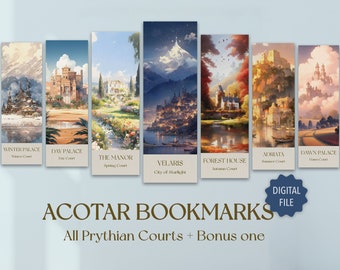 Prythian Courts Printable Bookmarks: ACOTAR Art (Digital Download)
