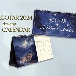 ACOTAR 2024 Desktop Calendar | A Court of Thorns and Roses | Booktok Art Print | Sarah J Maas| Night Court Calendar