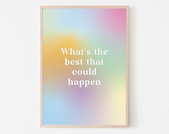 Aura Print: Positive Inspirational Quote, Rainbow Typography (Digital Download)
