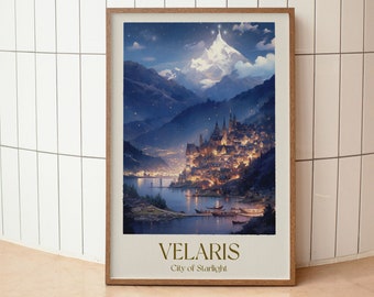 Velaris Print | ACOTAR Print | UNFRAMED | A Court of Thorns and Roses | Velaris Art Print | Sarah J Maas| Night Court Printed Poster
