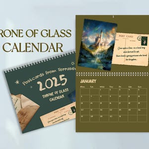 TOG 2025 Calendar | Throne of Glass | Booktok Art Print | Sarah J Maas Inspired| Aelin Galathynius Calendar
