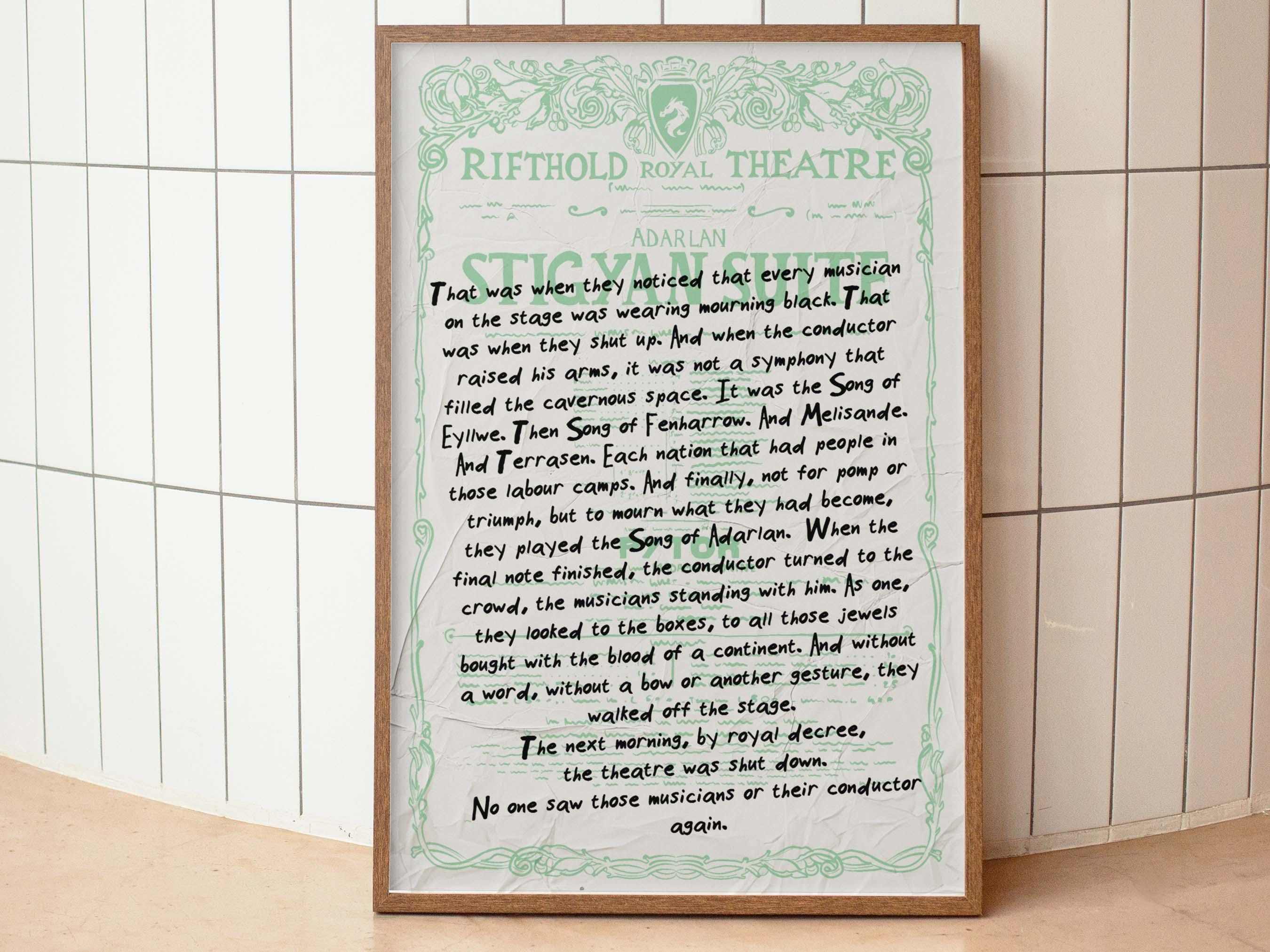 Rifthold Musicians Print | TOG Inspired Print | UNFRAMED | Throne of Glass Book Wall Art Print | Sarah J Maas | Aelin Galathynius