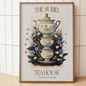 La impresión de la casa de té de Suriel / Impresión ACOTAR / UNFRAMED / Una corte de espinas y rosas /Suriel Art Print/Sarah J Maas/Póster impreso de la corte nocturna
