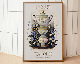 The Suriel Tea House Print | ACOTAR Print | UNFRAMED | A Court of Thorns and Roses |Suriel Art Print|Sarah J Maas|Night Court Printed Poster