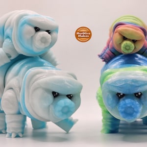 Adorable Articulated 3D Printed Tardigrade, Waterbear, Moss Piglet, Desktop Toy, Fidget