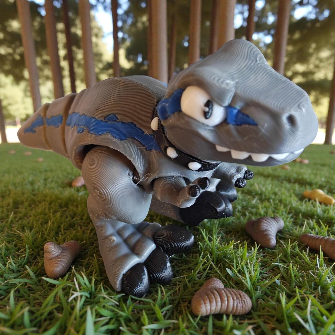 Mini Raptor R Toy Mini Velociraptor Toy – Articulated Dinosaur Figure, 3D Printed Fidget ...