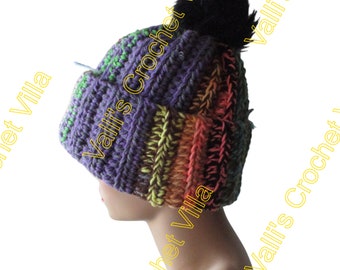 Crocheted Scrap Yarn Hat