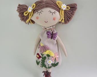 Cuddly toy- soft toy- stuffed animals- soft sculpture -plush- fabric toy- cuddly animals - girl's toy- handmade doll- rag doll- handmade