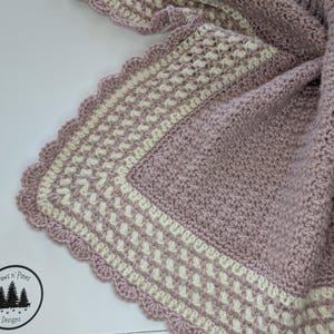 Handmade Crochet Light Dusty  Pink & Cream Soft Handmade Crochet Baby Girl/Toddler Blanket - Afghan - Crib Bedding - Newborn Gift