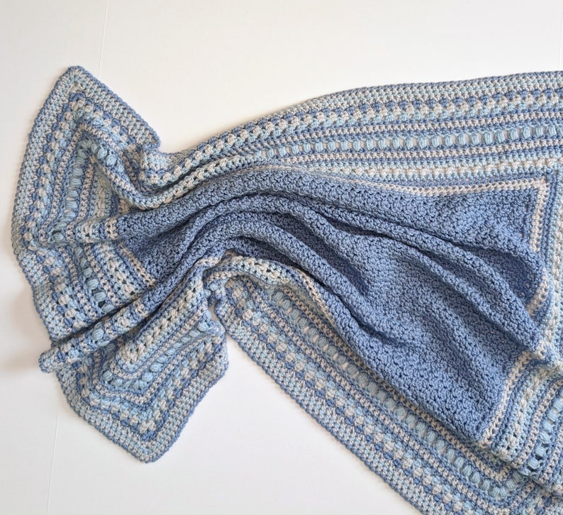 Blue Handmade Crochet Baby Boy Blanket Etsy