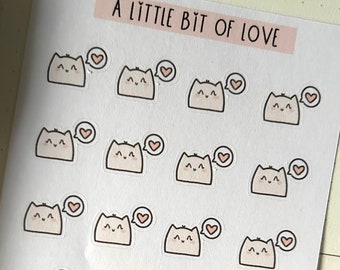 Sticker sheet: A little bit of love, matte stickers for bullet journal, planner, Hobonichi