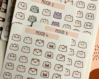 Sticker sheet: Mood, matte stickers for bullet journal, planner, Hobonichi