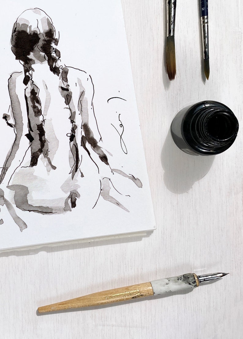Surr V.8 Original Ink Drawing Naked Model - Etsy
