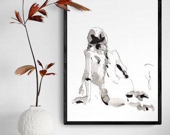 Barbara V.6 Original Ink Drawing Nude Model - Etsy