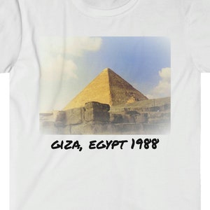 GIZA PYRAMID EGYPT 1988 By Lehara Original Fine Art Tshirt, Travel, Pyramids, Sphinx, Egypt, Cairo